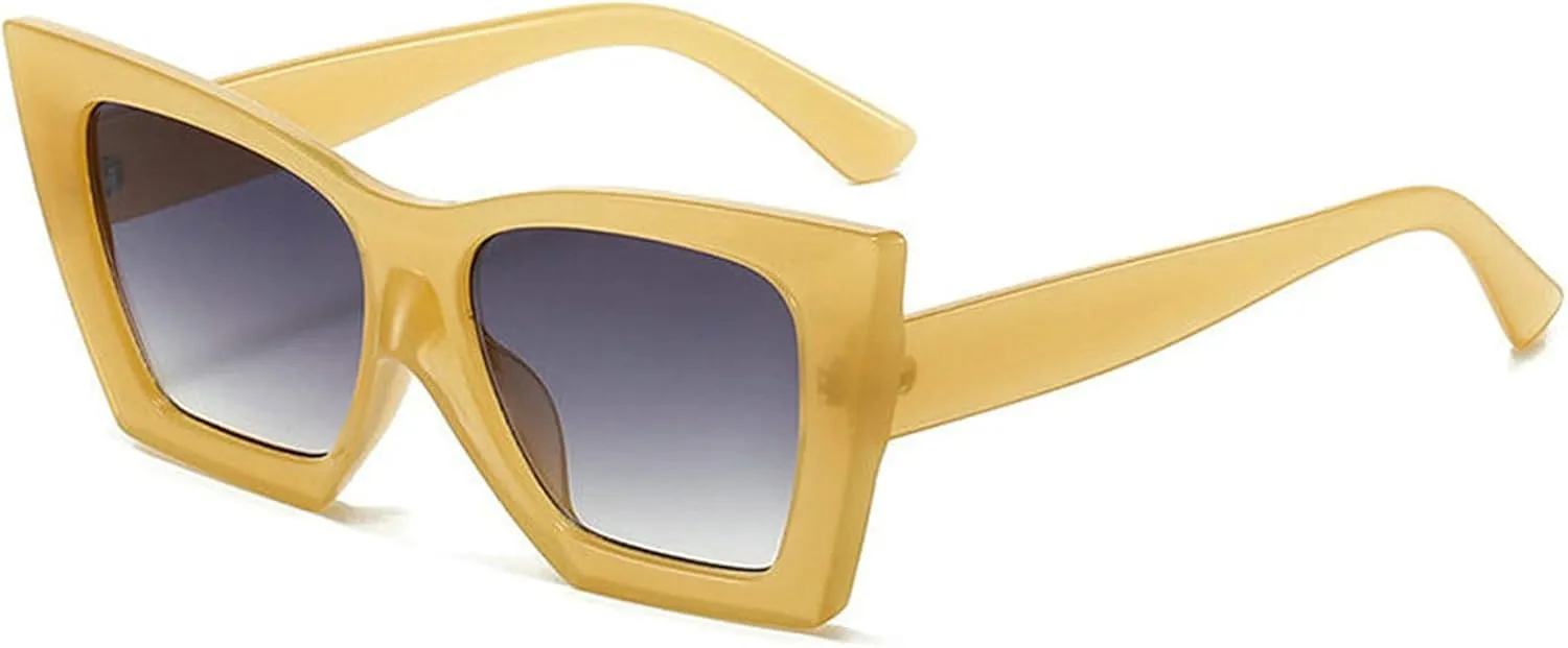 willochra Vintage cat eye Sunglasses Women Men Fashion Square Big Frame Sun Glasses Female Designer Retro Shades