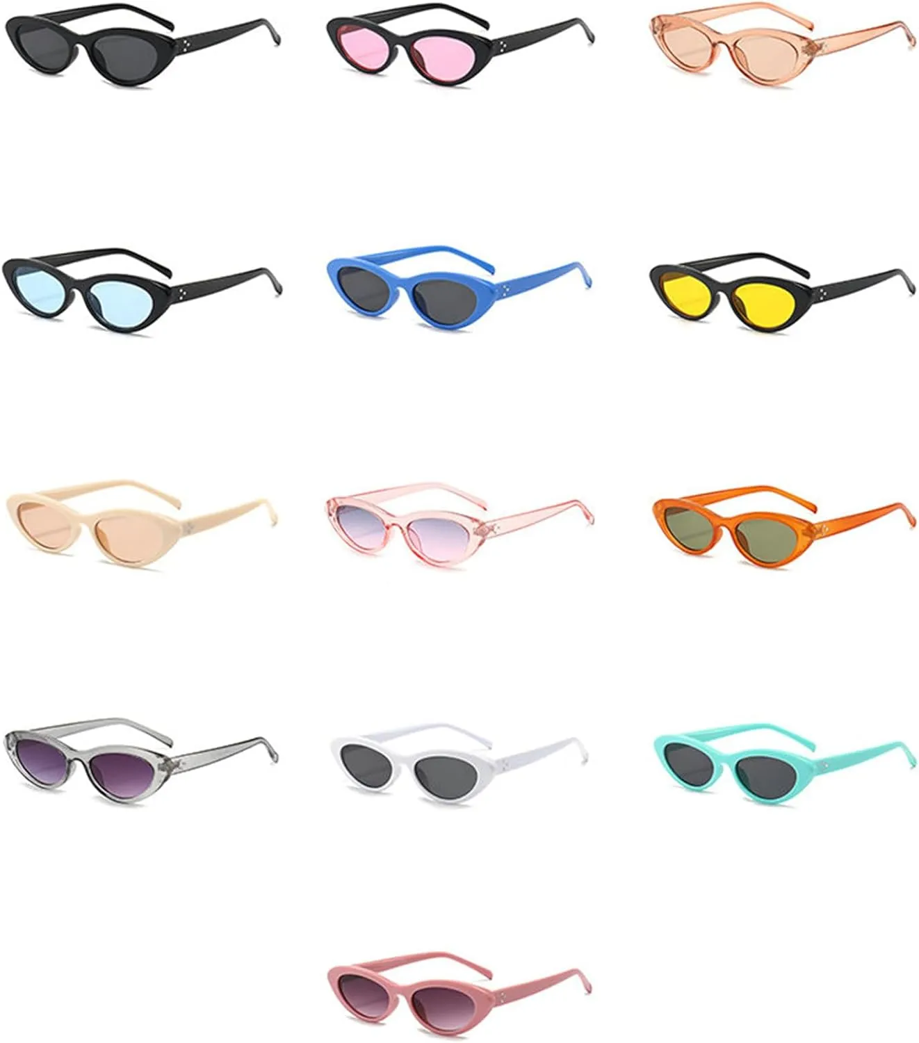 willochra Women Oval Sunglasses Fashion Luxury Small Sexy Cat Eye Sunglasses Women Vintage Designer Punk Shades Eyewear