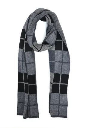 WINDOWPANE CHECK SCARF-BLACK