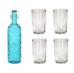 Wren 1000 ML Water Bottle With 200 ML Glass - Five Piece Set