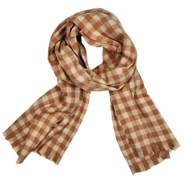 Wynter Gingham Peach Scarf