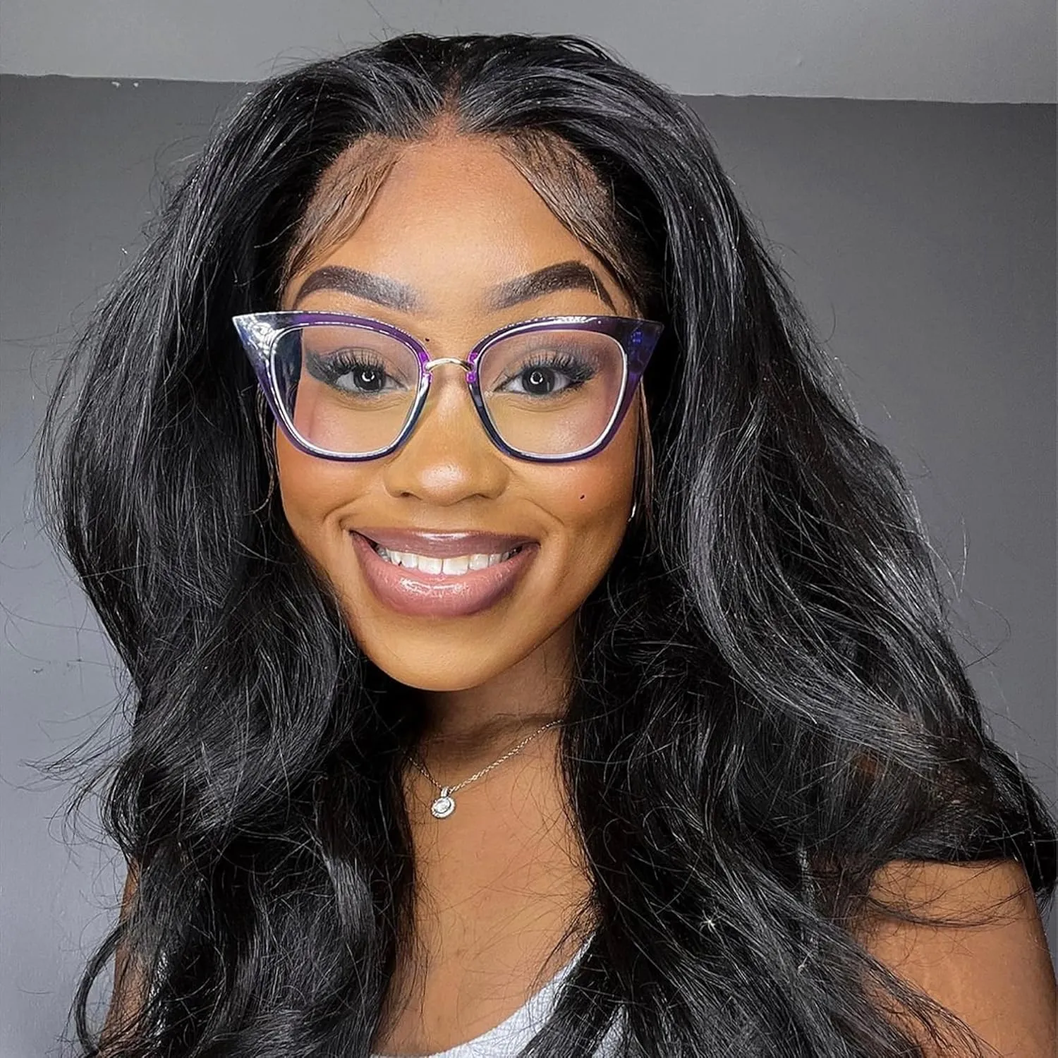 Zeelool Reader Blue Light Blocking Reading Glasses for Women Cat Eye Purple Computer Reading Glasses ZJGX001899-07