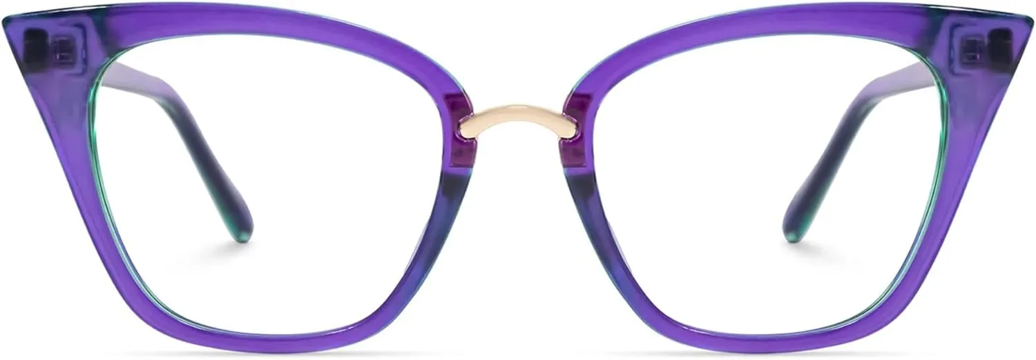 Zeelool Reader Blue Light Blocking Reading Glasses for Women Cat Eye Purple Computer Reading Glasses ZJGX001899-07