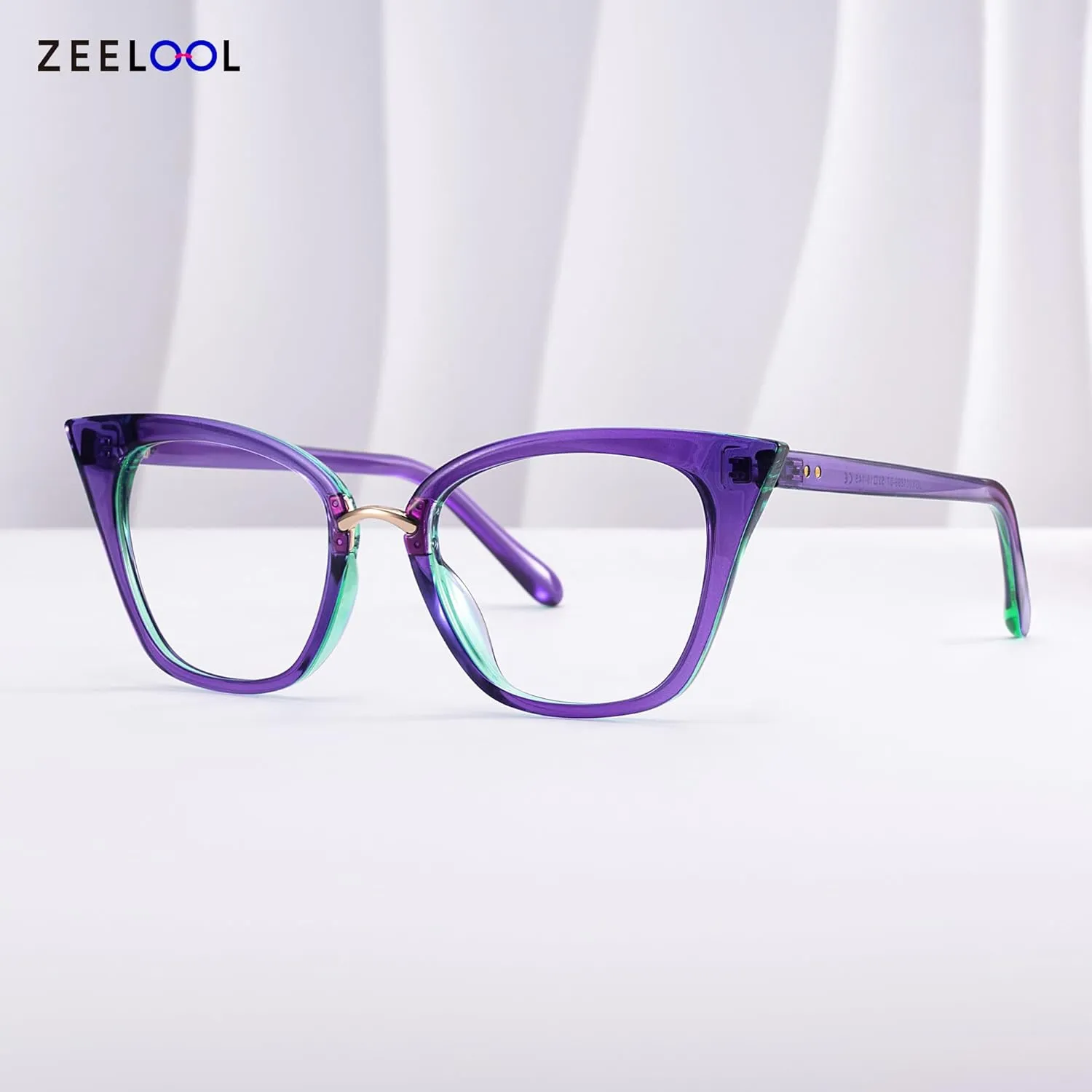 Zeelool Reader Blue Light Blocking Reading Glasses for Women Cat Eye Purple Computer Reading Glasses ZJGX001899-07
