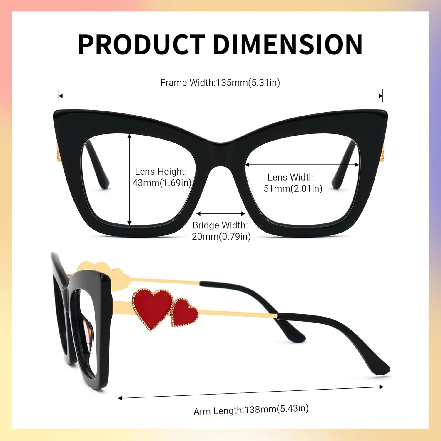 Zeelool Stylish Cat Eye Glasses Frame for Women with Non-prescription Clear Lens Cagle ZJGX143665