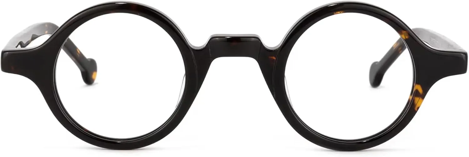 Zeelool Vintage Small Round Blue Light Blocking Glasses for Men Women Wood Grain Acetate Eyewear Arale FA0176