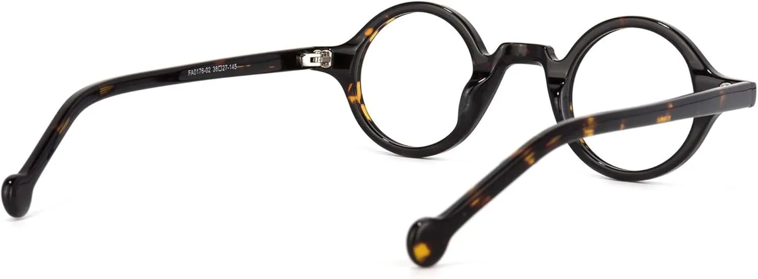 Zeelool Vintage Small Round Blue Light Blocking Glasses for Men Women Wood Grain Acetate Eyewear Arale FA0176