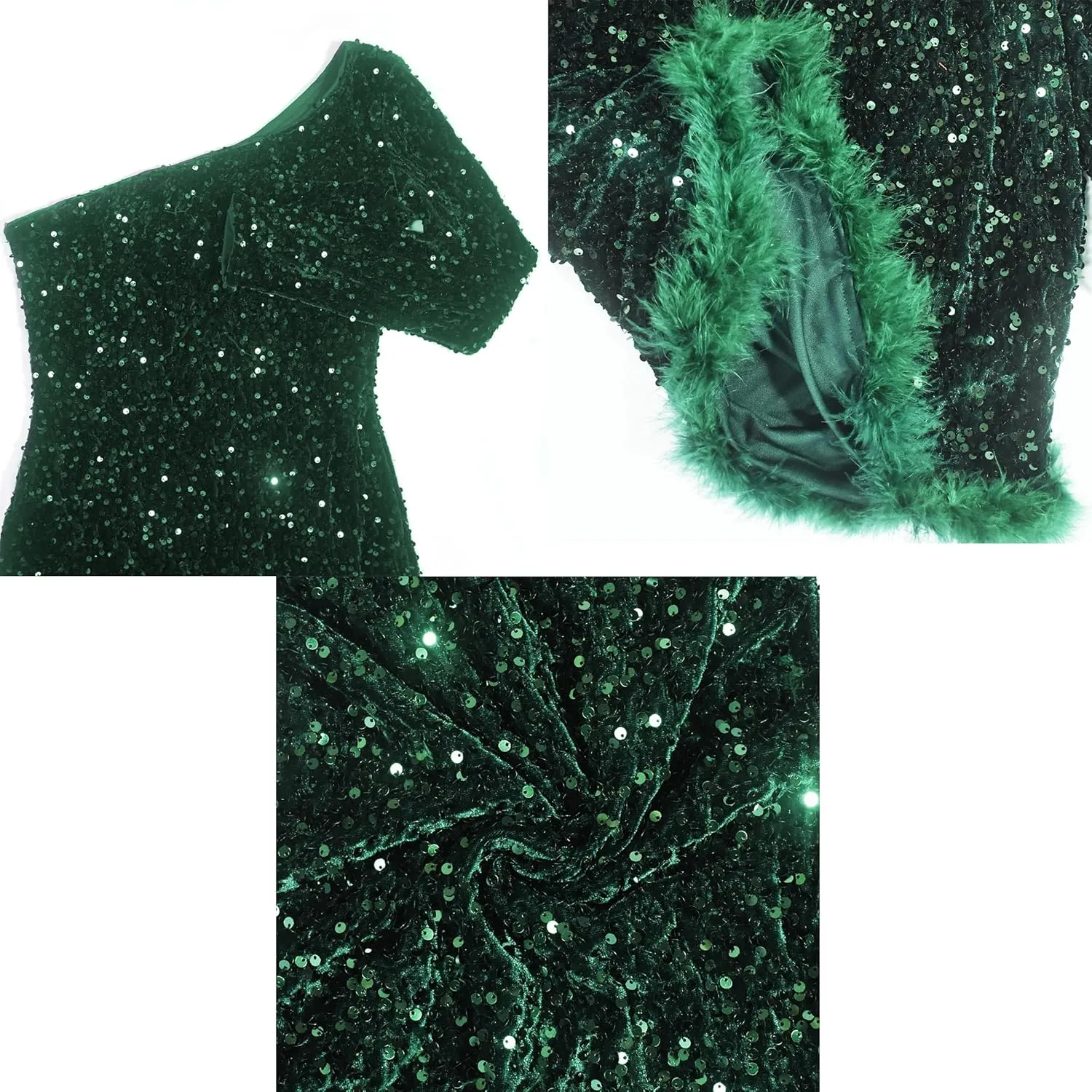 Zoctuo Womens Sexy Elegant Saparkly Sequins Solid Color Bodycon Cocktail Birthday Prom Dress Party Club Night Outfits